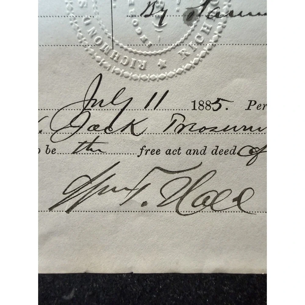 1885 Maine Warranty Deed Richmond Savings Bank Sagadahoc County Antique Document
